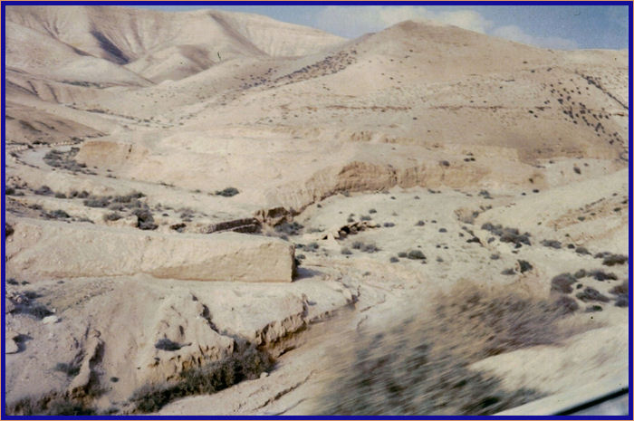 The Judean Wilderness on the southern side of the Jerusalem-Jericho Road